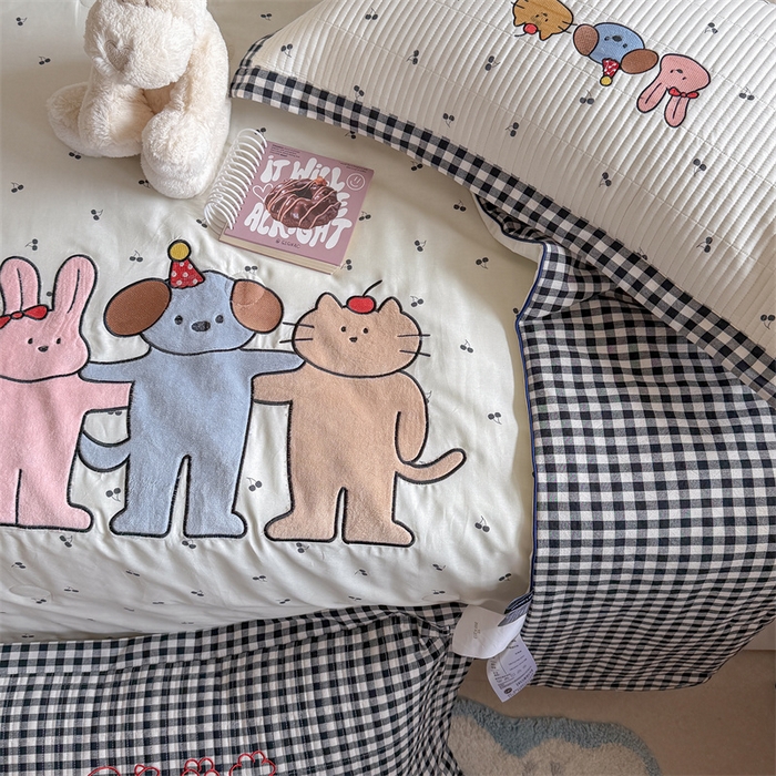 91家纺网 家纺一手货源 找家纺 暖生活 2026新款工艺款全棉水洗棉夏被四件套夏凉被空调被 三伙伴