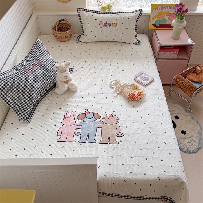 91家纺网 家纺一手货源 找家纺 暖生活 2026新款工艺款全棉水洗棉夏被四件套夏凉被空调被 三伙伴