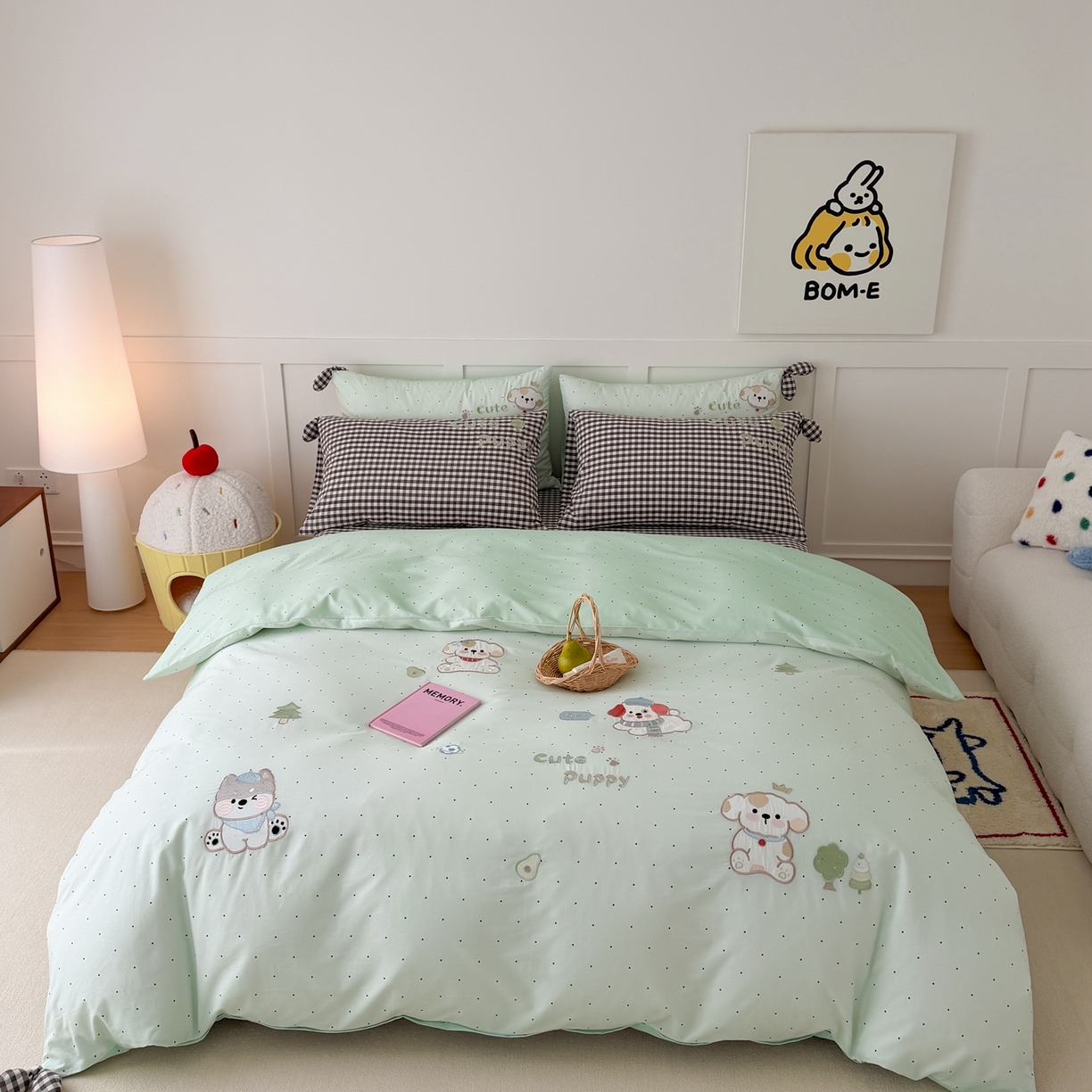 91家纺网 家纺一手货源 找家纺 （总）懒猫家纺 2026新款【童趣系列】全棉纯棉印花刺绣套件【带礼盒】【带图片同款立体蝴蝶结】