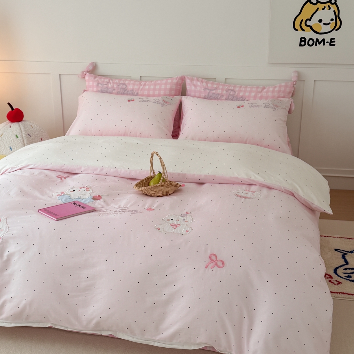 91家纺网 家纺一手货源 找家纺 （总）懒猫家纺 2026新款【童趣系列】全棉纯棉印花刺绣套件【带礼盒】【带图片同款立体蝴蝶结】