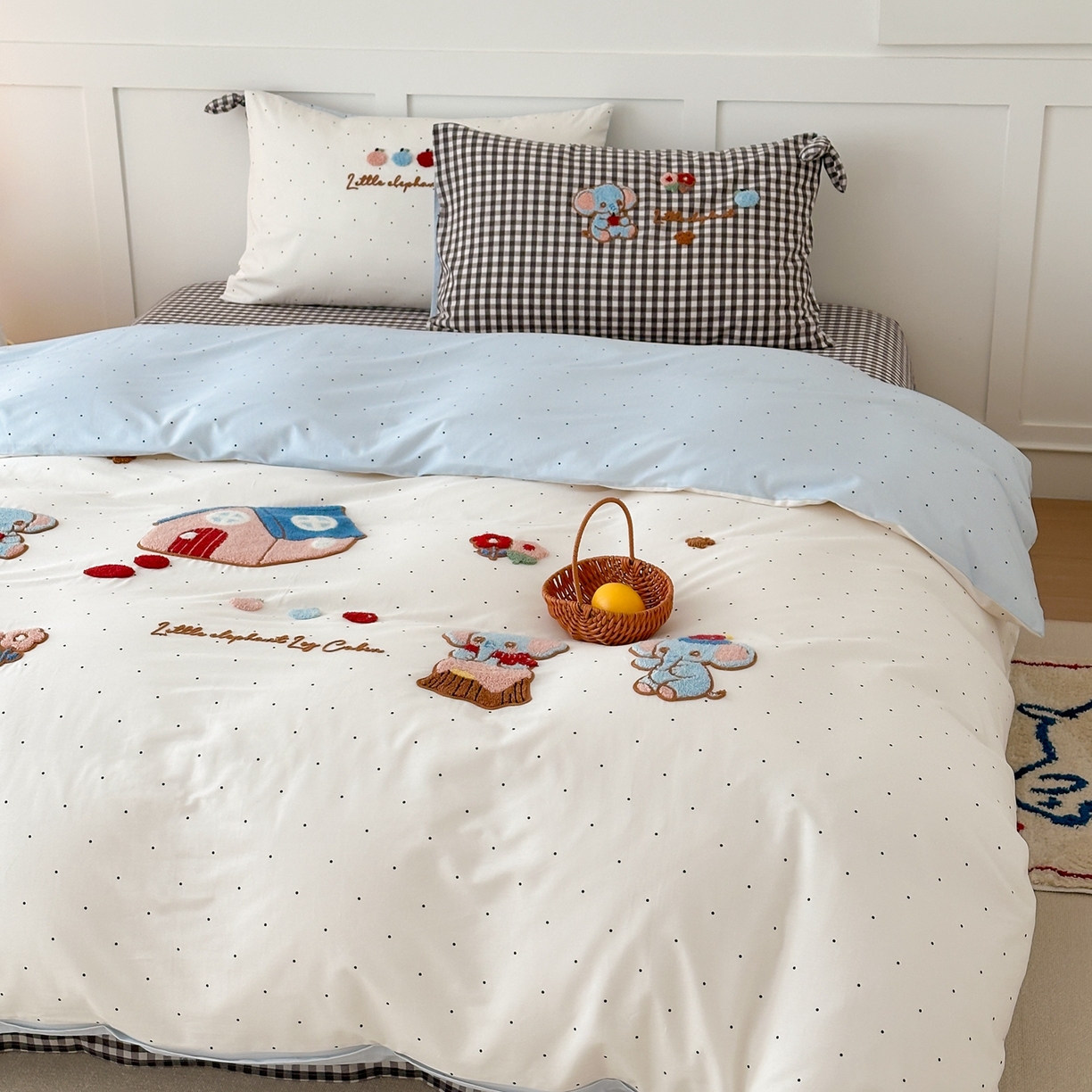 91家纺网 家纺一手货源 找家纺 （总）懒猫家纺 2026新款【童趣系列】全棉纯棉印花刺绣套件【带礼盒】【带图片同款立体蝴蝶结】