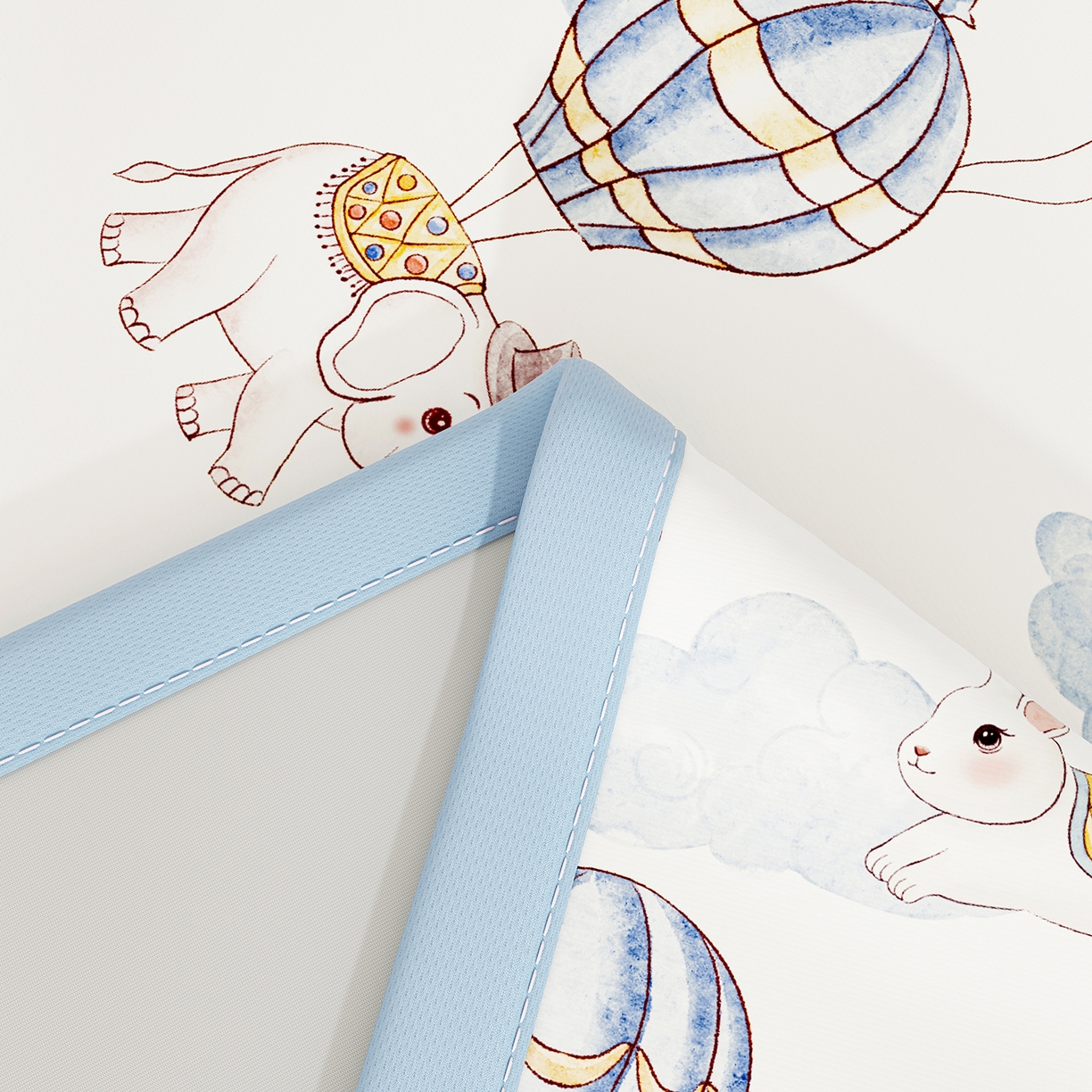 91家纺网 家纺一手货源 找家纺 奇丝雅 2026A类数码印花大版卡通冰丝凉席双人席可机洗学生宿舍空调软席三件套三明治网底 萌象木马