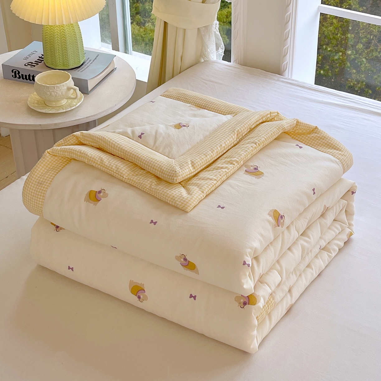 91家纺网 家纺一手货源 找家纺 （总）宝士康家纺 2026新款抗菌亲肤棉田园碎花格子单夏被/夏被四件套