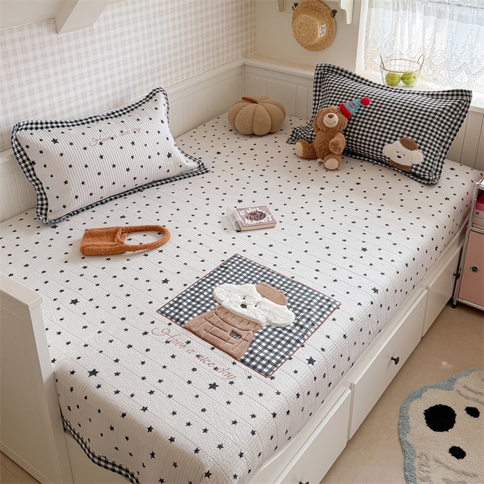 91家纺网 家纺一手货源 找家纺 暖生活 2026新款工艺款全棉水洗棉夏被四件套夏凉被空调被 绅士小狗