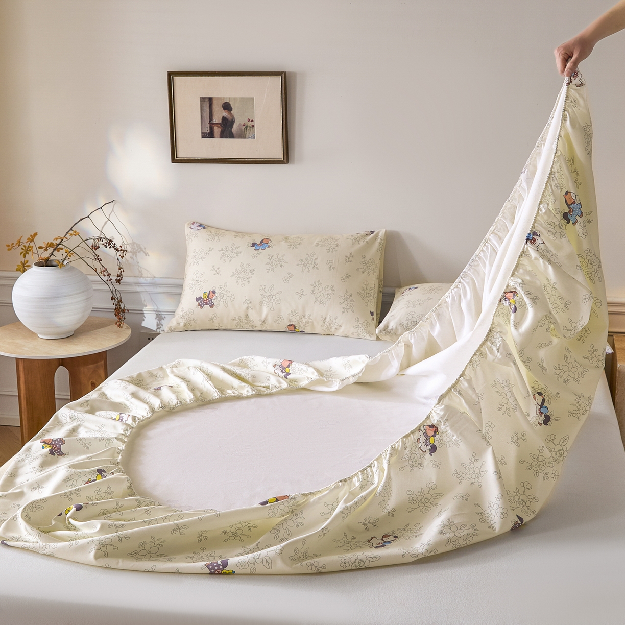 91家纺网 家纺一手货源 找家纺 （总）大元 2026新款舒适透气全棉老粗布单床笠