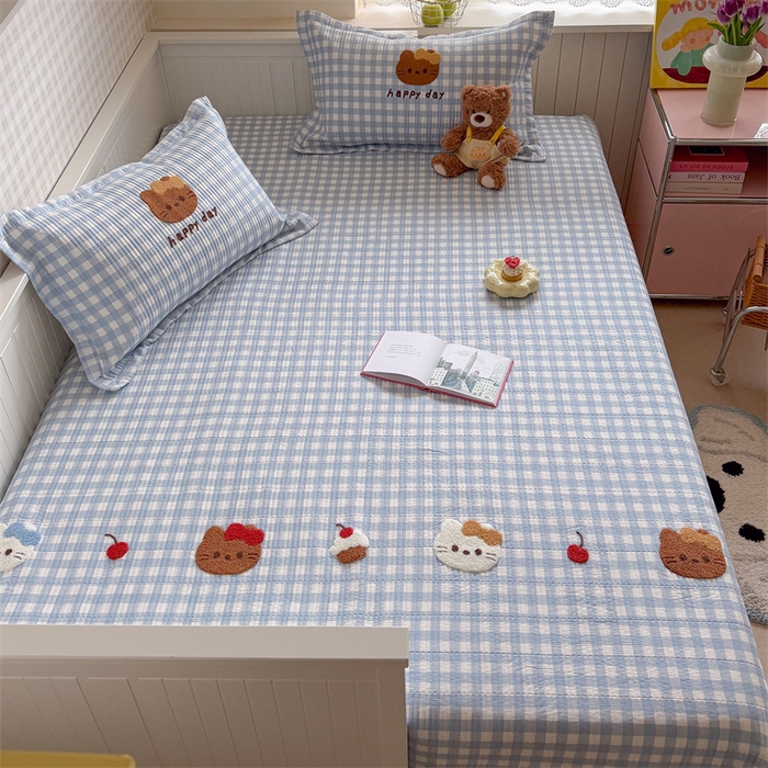 91家纺网 家纺一手货源 找家纺 暖生活 2026新款工艺款全棉水洗棉夏被四件套夏凉被空调被 甜品猫咪