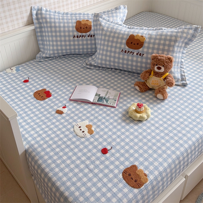 91家纺网 家纺一手货源 找家纺 暖生活 2026新款工艺款全棉水洗棉夏被四件套夏凉被空调被 甜品猫咪