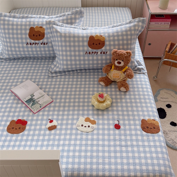 91家纺网 家纺一手货源 找家纺 暖生活 2026新款工艺款全棉水洗棉夏被四件套夏凉被空调被 甜品猫咪