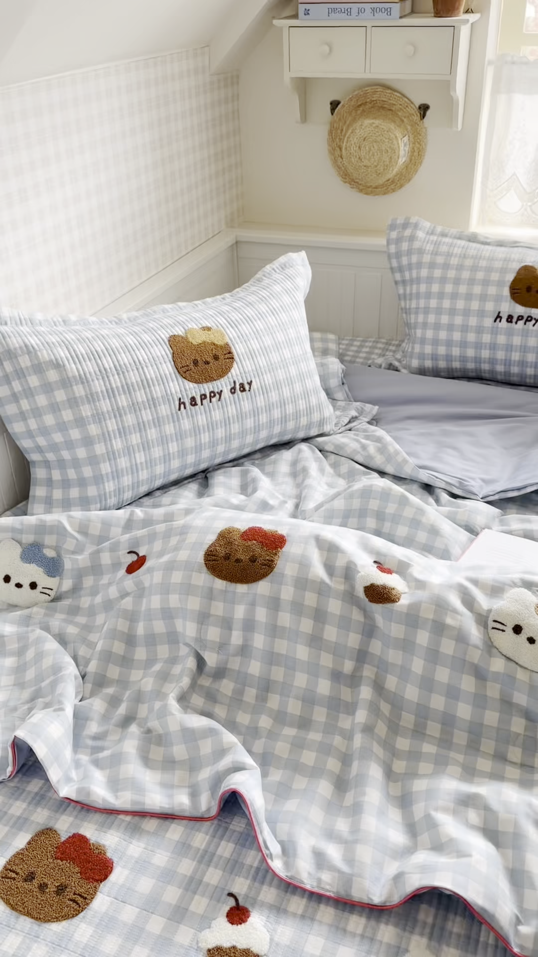 91家纺网 家纺一手货源 找家纺 暖生活 2026新款工艺款全棉水洗棉夏被四件套夏凉被空调被 甜品猫咪