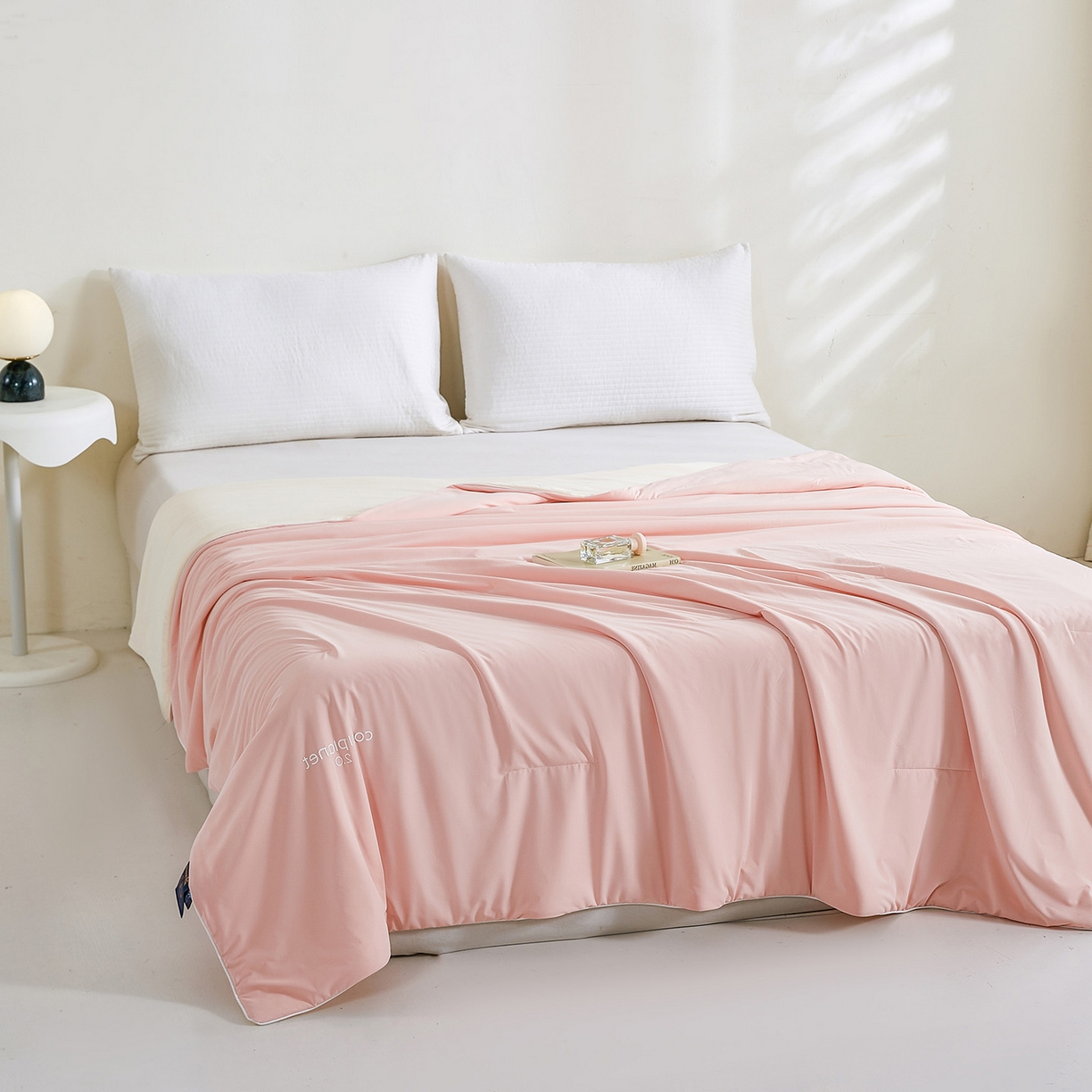 91家纺网 家纺一手货源 找家纺 眠势力 2026新款锦氨凉感夏被空调被夏凉被 桃屿粉