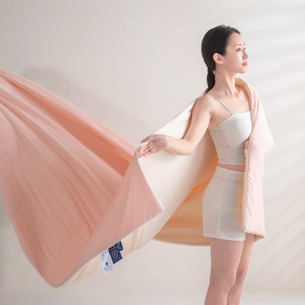 91家纺网 家纺一手货源 找家纺 眠势力 2026新款锦氨凉感夏被空调被夏凉被 桃屿粉