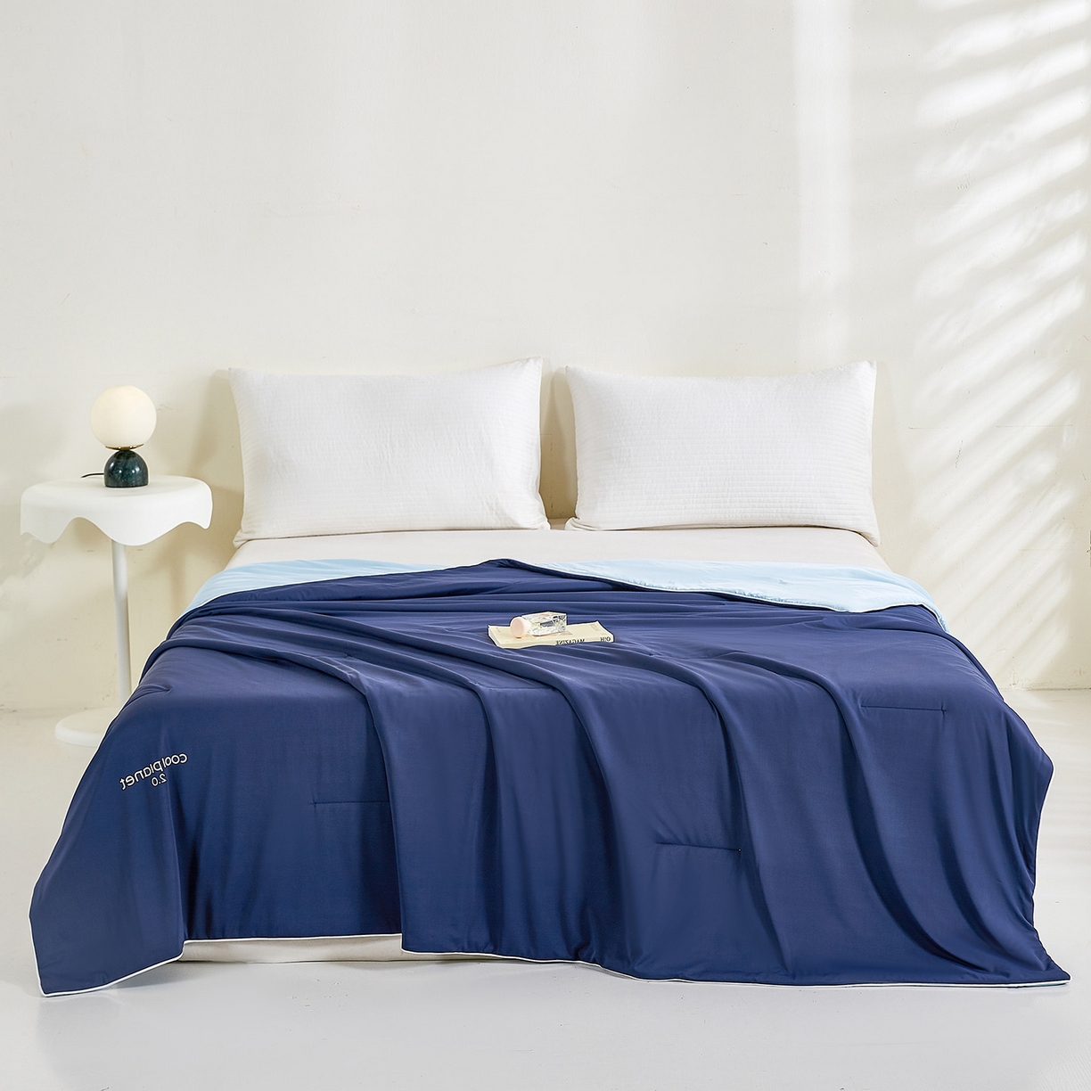 91家纺网 家纺一手货源 找家纺 眠势力 2026新款锦氨凉感夏被空调被夏凉被 深睡蓝