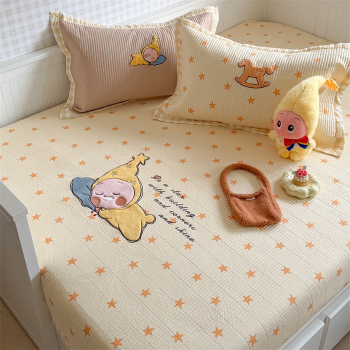 91家纺网 家纺一手货源 找家纺 暖生活 2026新款工艺款全棉水洗棉夏被四件套夏凉被空调被 晚安星星