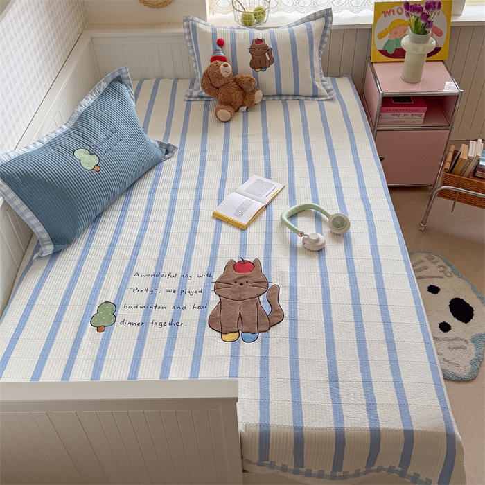 91家纺网 家纺一手货源 找家纺 暖生活 2026新款工艺款全棉水洗棉夏被四件套夏凉被空调被 小树喵