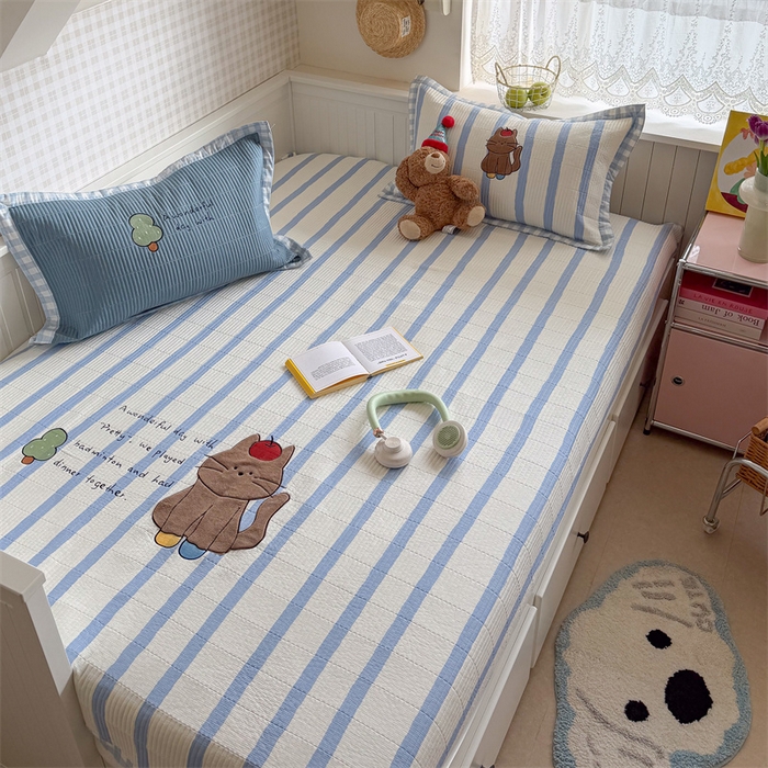 91家纺网 家纺一手货源 找家纺 暖生活 2026新款工艺款全棉水洗棉夏被四件套夏凉被空调被 小树喵