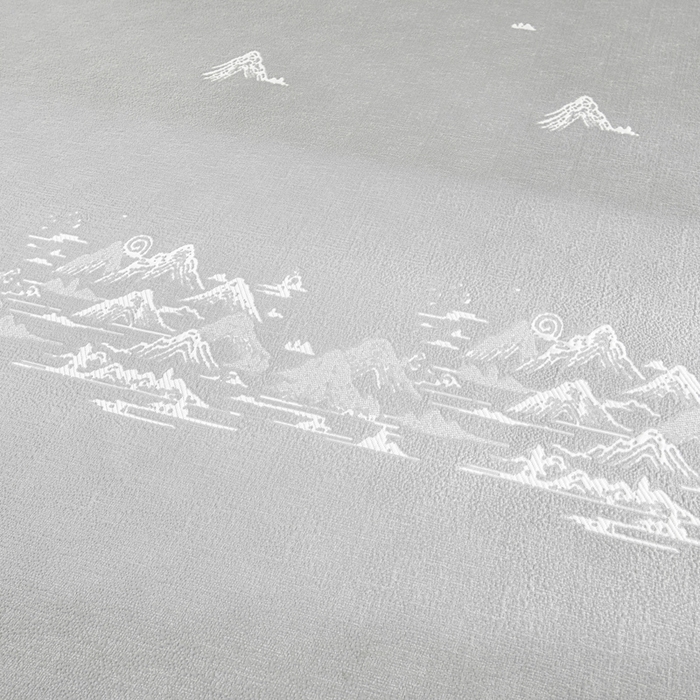 91家纺网 家纺一手货源 找家纺 畅畅家纺 2026新款提花面料530克PE凉感因子冰豆豆凉席床裙三件套 山水-灰