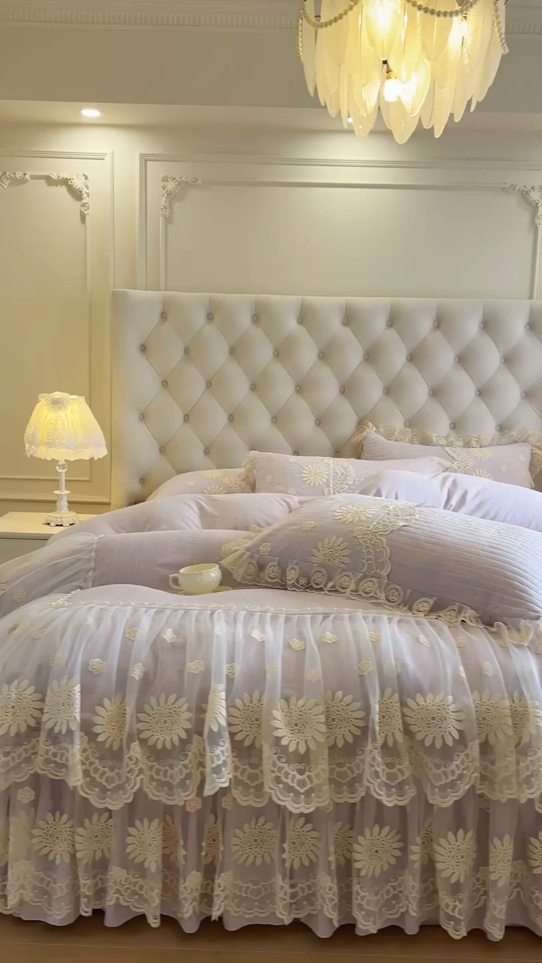 91家纺网 家纺一手货源 找家纺 恋尚 2026新款色织麻夹棉床裙四件套 控价四件套270，甜梦花嫁系列 甜梦花嫁-香芋紫