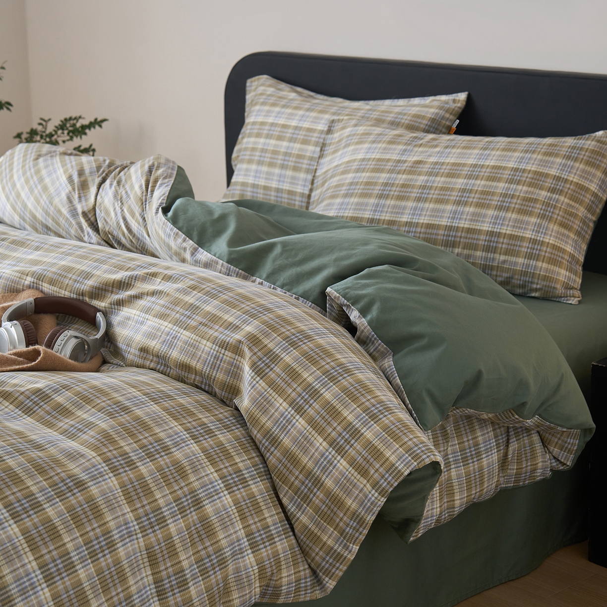 91家纺网 家纺一手货源 找家纺 （总）女子家纺 2026新款全棉13070简约格子系列四件套