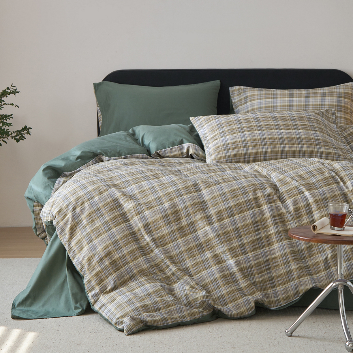 91家纺网 家纺一手货源 找家纺 （总）女子家纺 2026新款全棉13070简约格子系列四件套