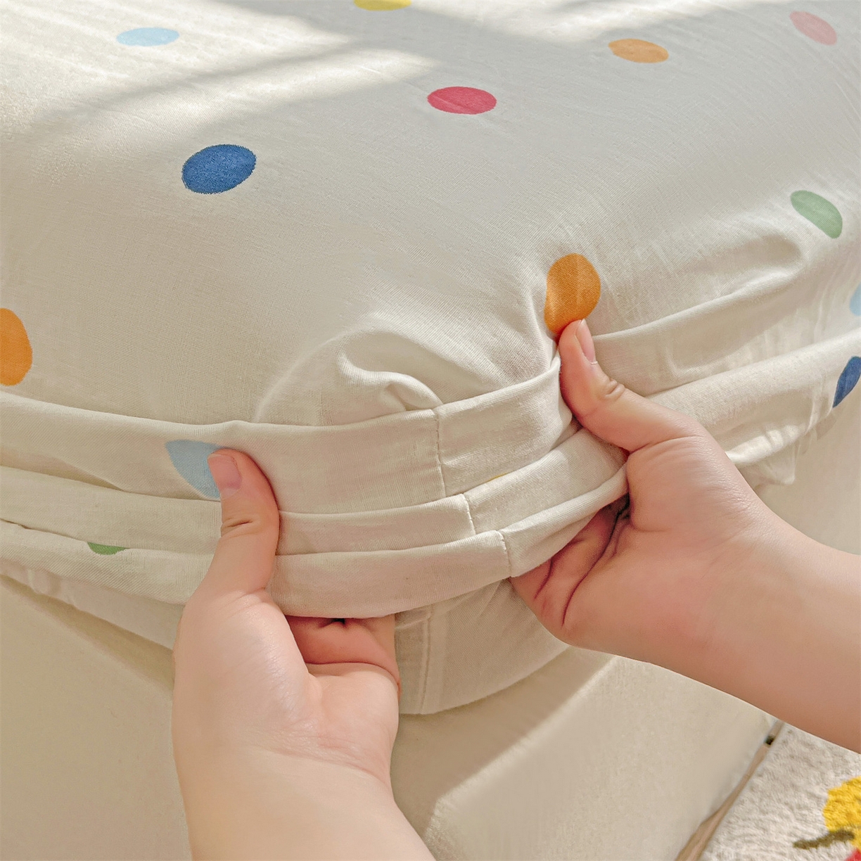 91家纺网 家纺一手货源 找家纺 （总）名兮家居 2026新款全棉纯棉A类卡通时尚风双层纱床笠单品床笠床笠单件