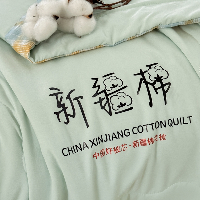 91家纺网 家纺一手货源 找家纺 蓝雀翎 2026新款水洗棉100%棉花夏被夏凉被空调被包检测 湖水绿