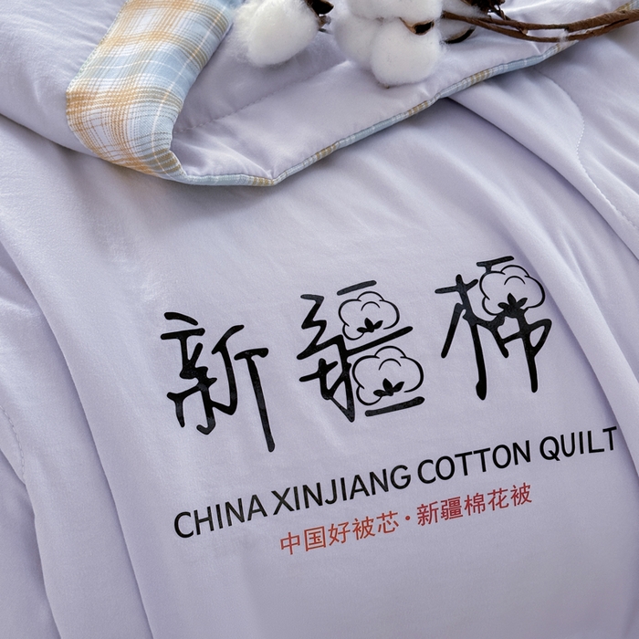 91家纺网 家纺一手货源 找家纺 蓝雀翎 2026新款水洗棉100%棉花夏被夏凉被空调被包检测 芋泥紫