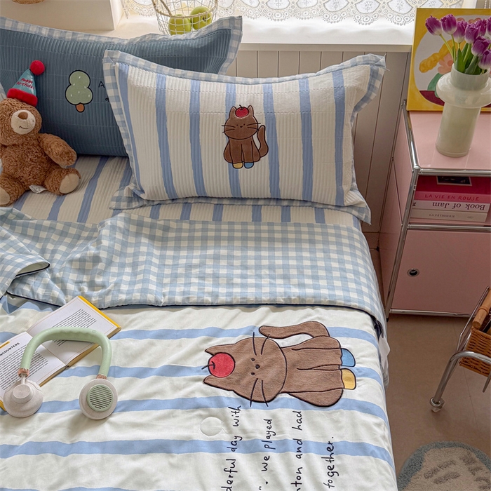 91家纺网 家纺一手货源 找家纺 （总）暖生活 2026新款工艺款全棉水洗棉床盖单品床盖床盖单件