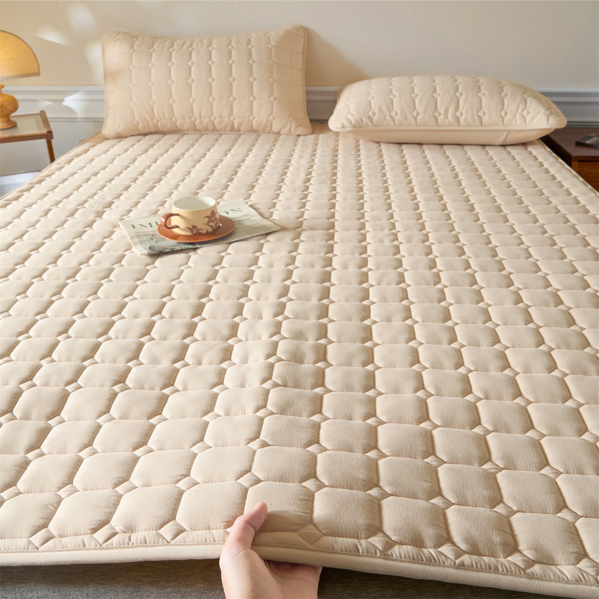 居眠 2026新款防水防滑夹棉床护垫-星格 星格-卡