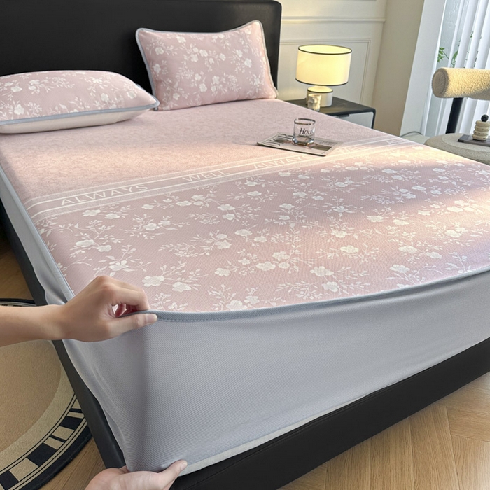 91家纺网 家纺一手货源 找家纺 （总）可恩欣 2026新款冰丝提花软床笠单品床笠床笠单件