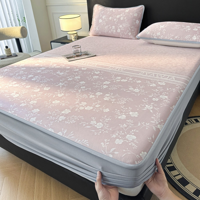 91家纺网 家纺一手货源 找家纺 （总）可恩欣 2026新款冰丝提花软床笠单品床笠床笠单件