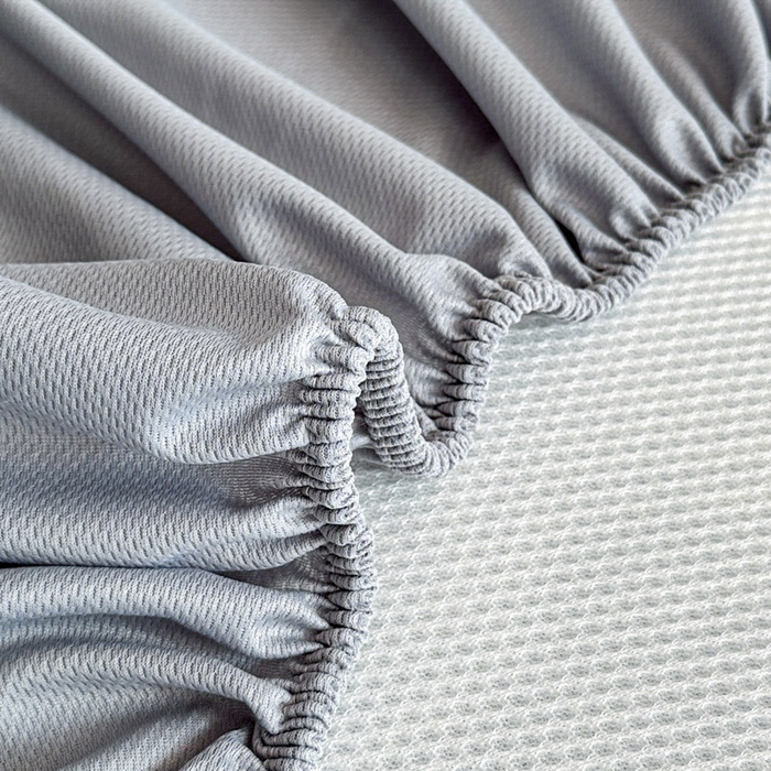 91家纺网 家纺一手货源 找家纺 可恩欣 2026新款冰丝提花软床笠单品床笠床笠单件 轻叶-蓝