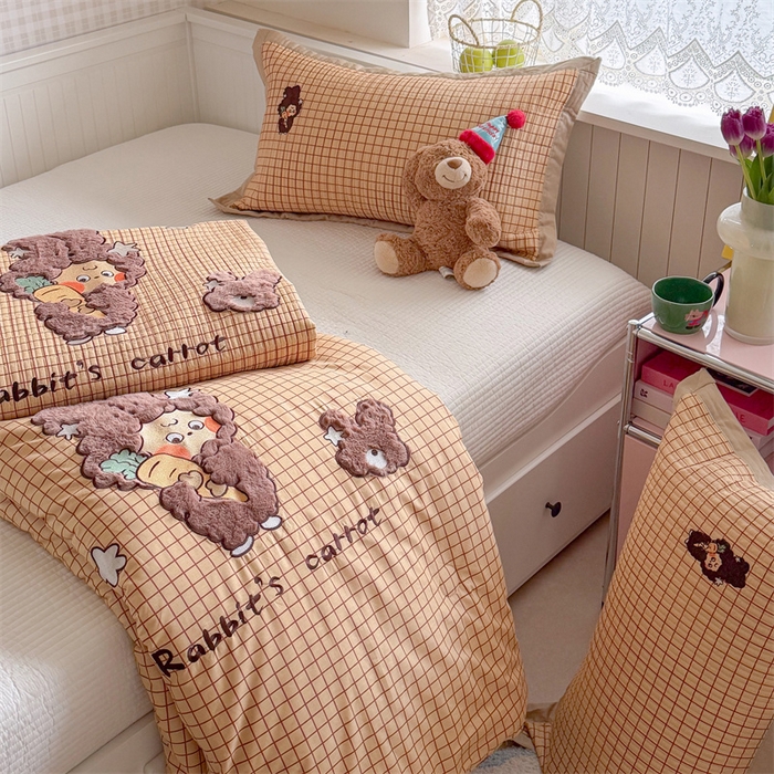 91家纺网 家纺一手货源 找家纺 暖生活 2026新款工艺款全棉水洗棉床盖单品床盖床盖单件 萌宝星星