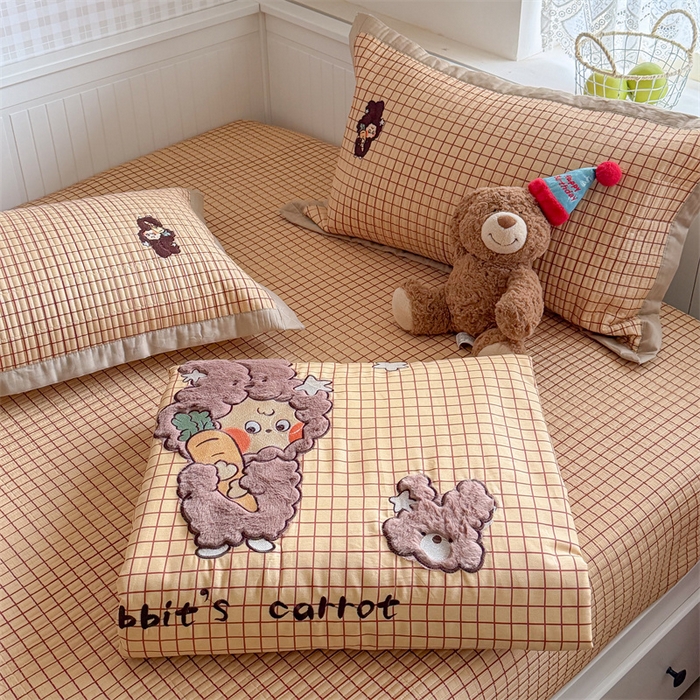 91家纺网 家纺一手货源 找家纺 暖生活 2026新款工艺款全棉水洗棉床盖单品床盖床盖单件 萌宝星星