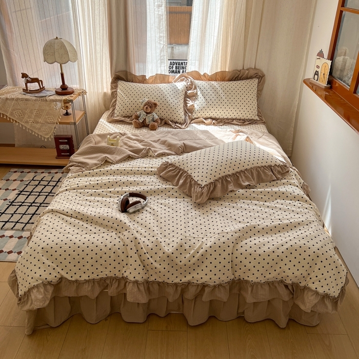 91家纺网 家纺一手货源 找家纺 （总）2025新款云感双层纱夏被四件套-床盖款