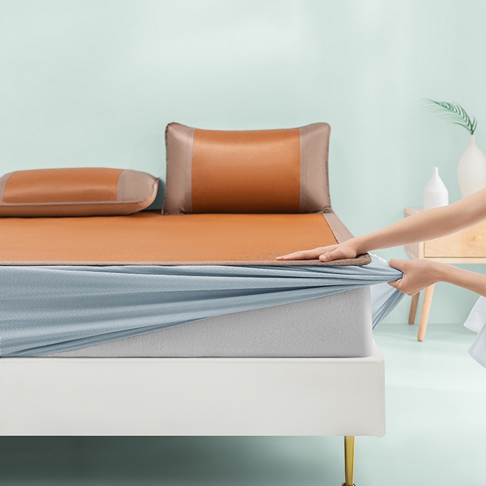 91家纺网 家纺一手货源 找家纺 可恩欣 2026新款双面植物藤席凉席席子 天然棕-床笠款