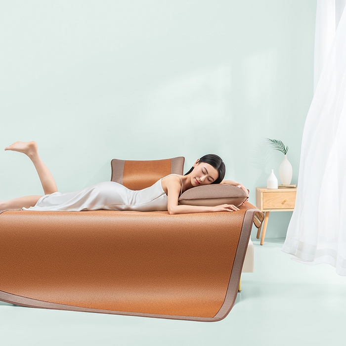 91家纺网 家纺一手货源 找家纺 可恩欣 2026新款双面植物藤席凉席席子 天然棕-平席款