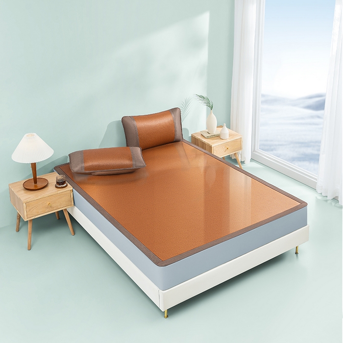 91家纺网 家纺一手货源 找家纺 可恩欣 2026新款双面植物藤席凉席席子 天然棕-床笠款