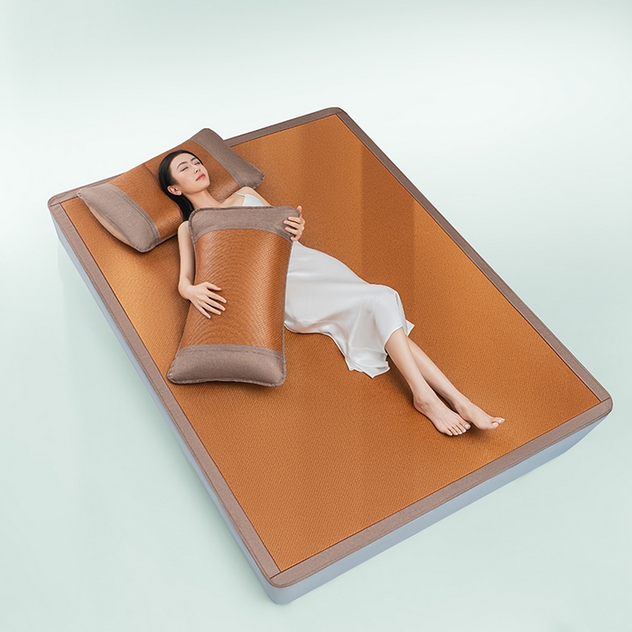 91家纺网 家纺一手货源 找家纺 可恩欣 2026新款双面植物藤席凉席席子 天然棕-床笠款