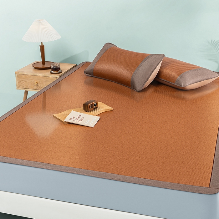 91家纺网 家纺一手货源 找家纺 可恩欣 2026新款双面植物藤席凉席席子 天然棕-床笠款