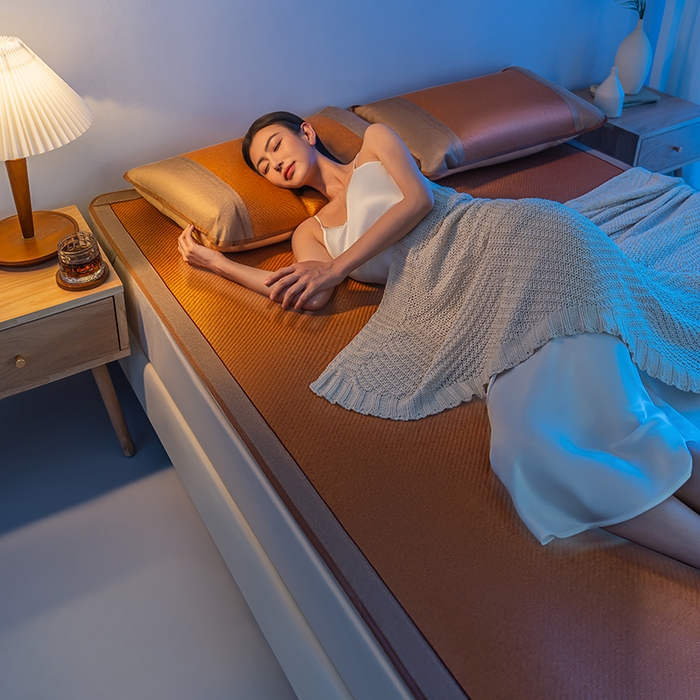 91家纺网 家纺一手货源 找家纺 可恩欣 2026新款双面植物藤席凉席席子 天然棕-平席款