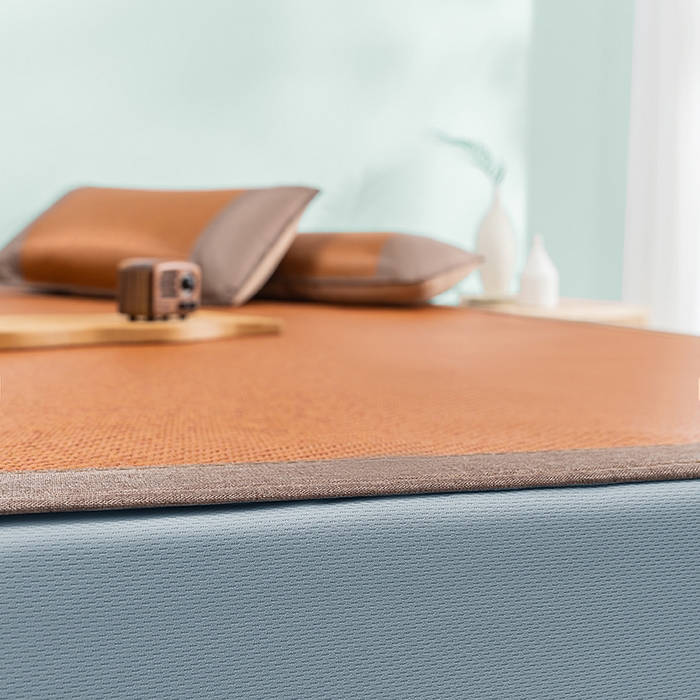 91家纺网 家纺一手货源 找家纺 可恩欣 2026新款双面植物藤席凉席席子 天然棕-床笠款