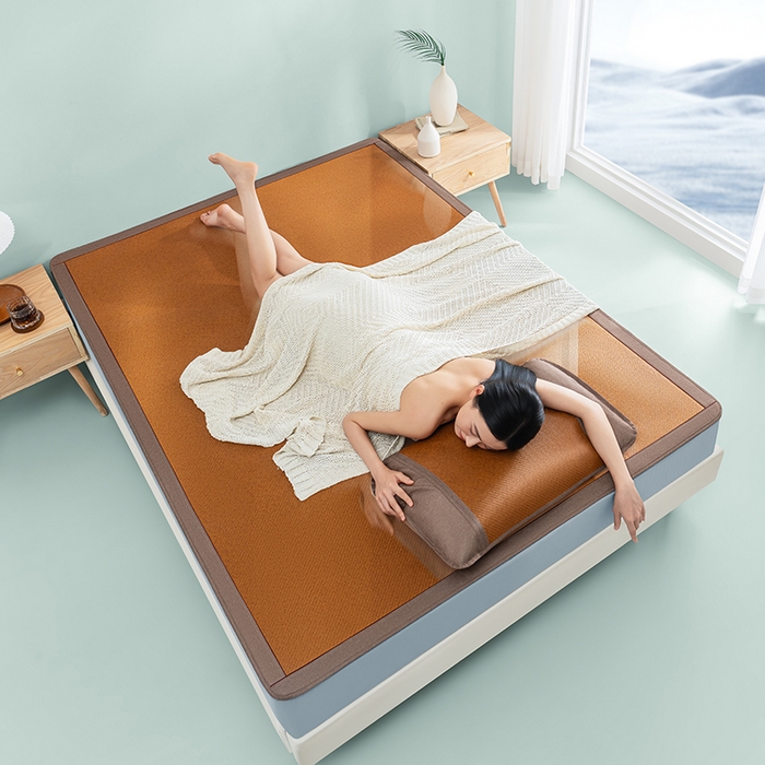 91家纺网 家纺一手货源 找家纺 可恩欣 2026新款双面植物藤席凉席席子 天然棕-床笠款