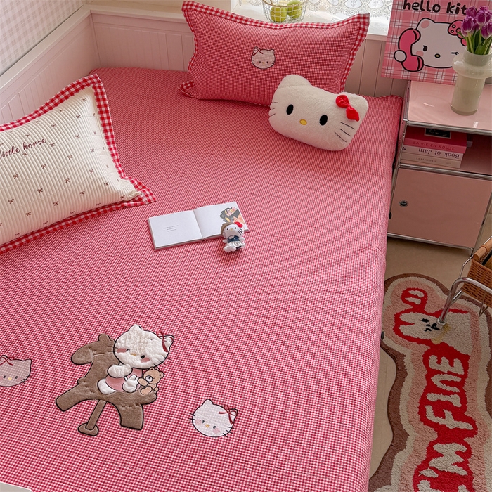 91家纺网 家纺一手货源 找家纺 暖生活 2026新款工艺款全棉水洗棉床盖单品床盖床盖单件 木马小咪