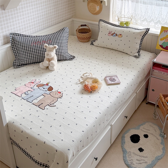 91家纺网 家纺一手货源 找家纺 暖生活 2026新款工艺款全棉水洗棉床盖单品床盖床盖单件 三伙伴