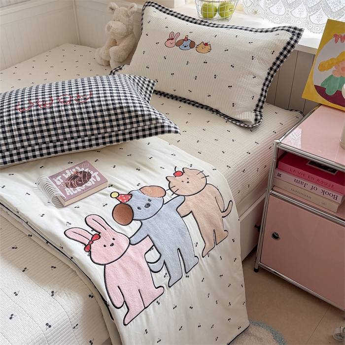 91家纺网 家纺一手货源 找家纺 暖生活 2026新款工艺款全棉水洗棉床盖单品床盖床盖单件 三伙伴