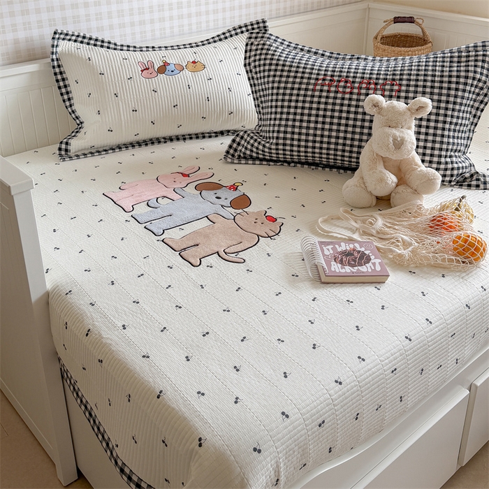 91家纺网 家纺一手货源 找家纺 暖生活 2026新款工艺款全棉水洗棉床盖单品床盖床盖单件 三伙伴