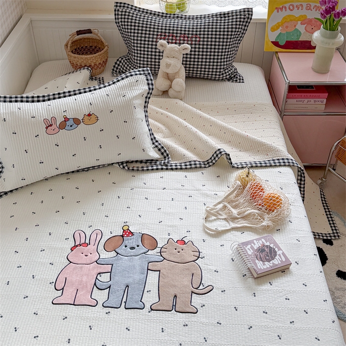 91家纺网 家纺一手货源 找家纺 暖生活 2026新款工艺款全棉水洗棉床盖单品床盖床盖单件 三伙伴