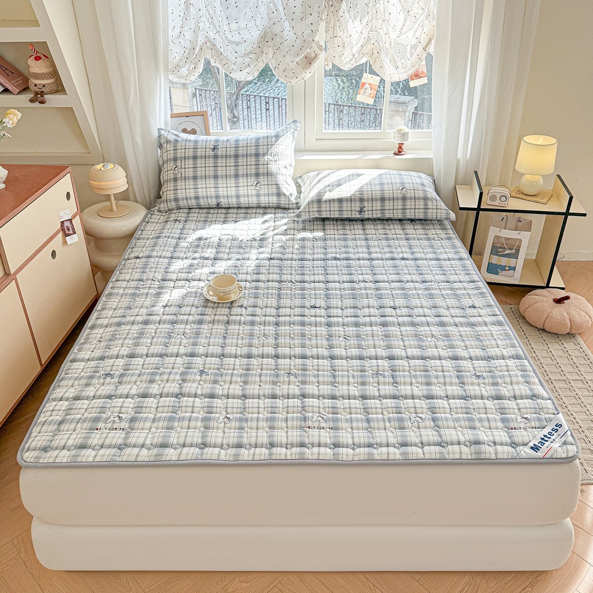 91家纺网 家纺一手货源 找家纺 （总）丽诺床垫 2026新款全棉抑菌防滑床褥床垫活力小柴