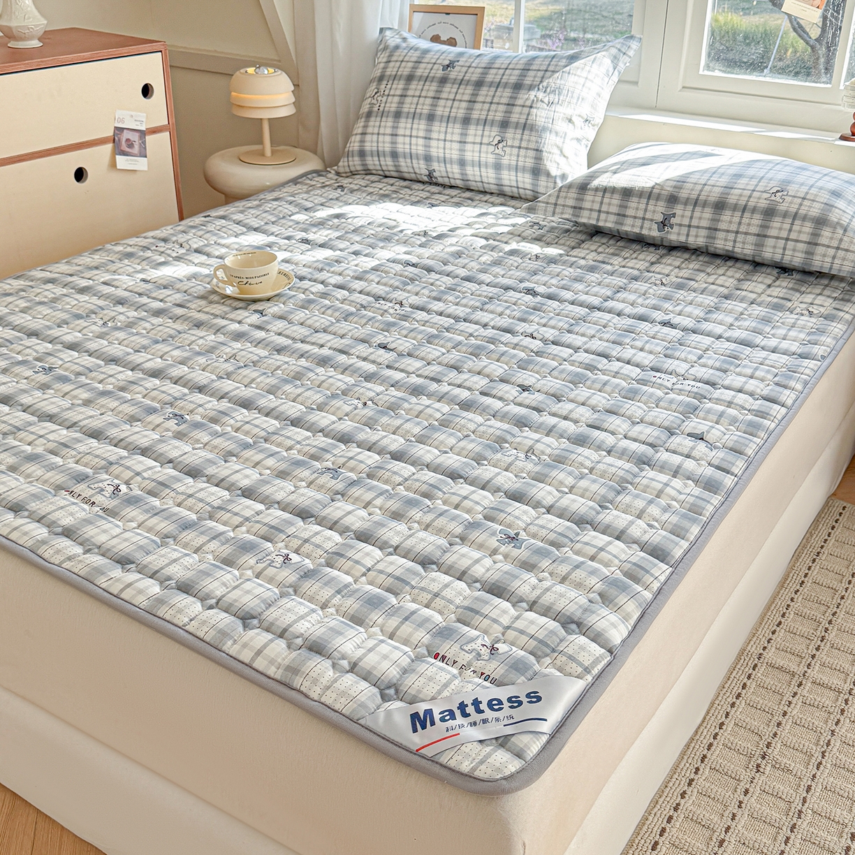 91家纺网 家纺一手货源 找家纺 （总）丽诺床垫 2026新款全棉抑菌防滑床褥床垫活力小柴