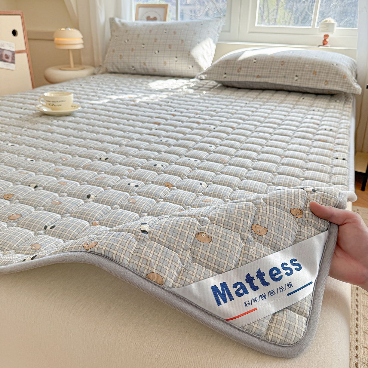 91家纺网 家纺一手货源 找家纺 （总）丽诺床垫 2026新款全棉抑菌防滑床褥床垫洋气柯基崽